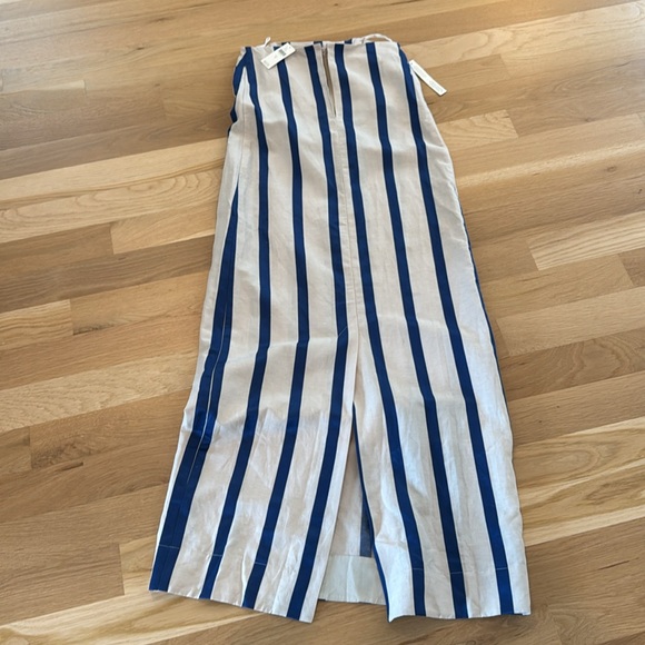 BONDI BORN Strapless Blue and Cream Striped Dress - Picture 4 of 7